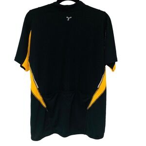 Trayl Mens Cycling Jersey Top 1/2 Zip Black Gold Breathable Biking Performance M
